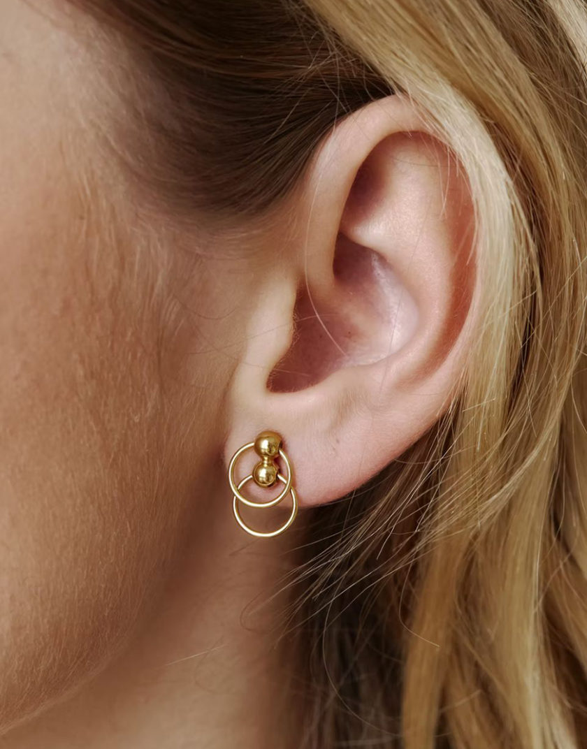 Сережки-трансформери Центро Чіко зі срібла в позолоті ORX_earring_chiko_gp, фото 1 - в интернет магазине KAPSULA