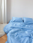 Комплект постільної білизни Блакитний  сатин №43 BEDCLZ_10760, фото 1 - в интернет магазине KAPSULA