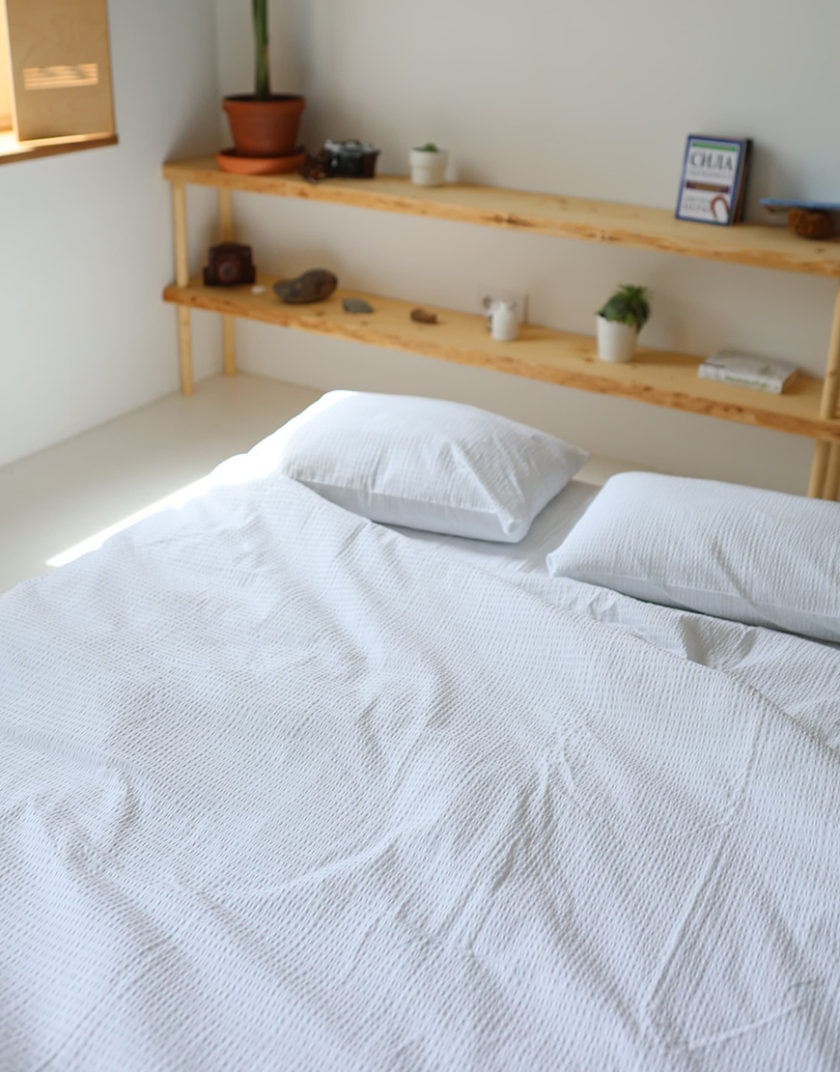 Комплект постільної білизни Жата бавовна білого кольору BEDCLZ_12936, фото 1 - в интернет магазине KAPSULA