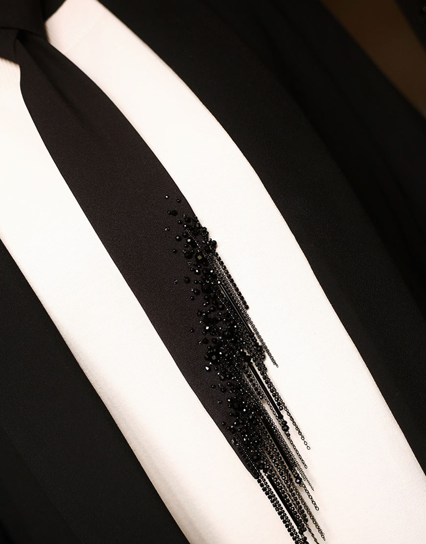 IMG_0209 Краватка Black з ручною інкрустацією CRAVATTA (CRV_KKS_SS42_31)