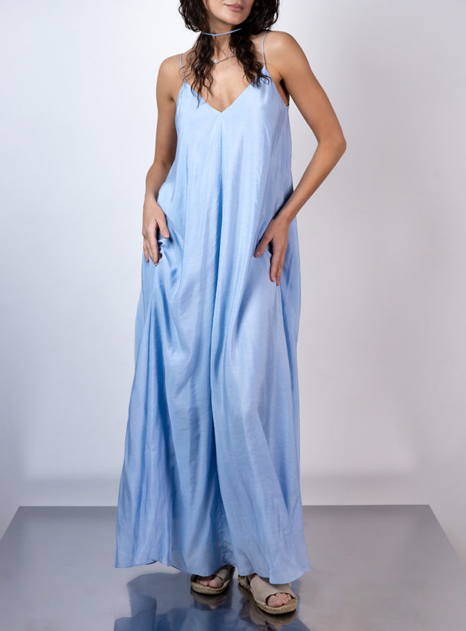 Сукня на тонких бретелях максі ZHRK_Kzss2500002dressblue, фото 1 - в интернет магазине KAPSULA