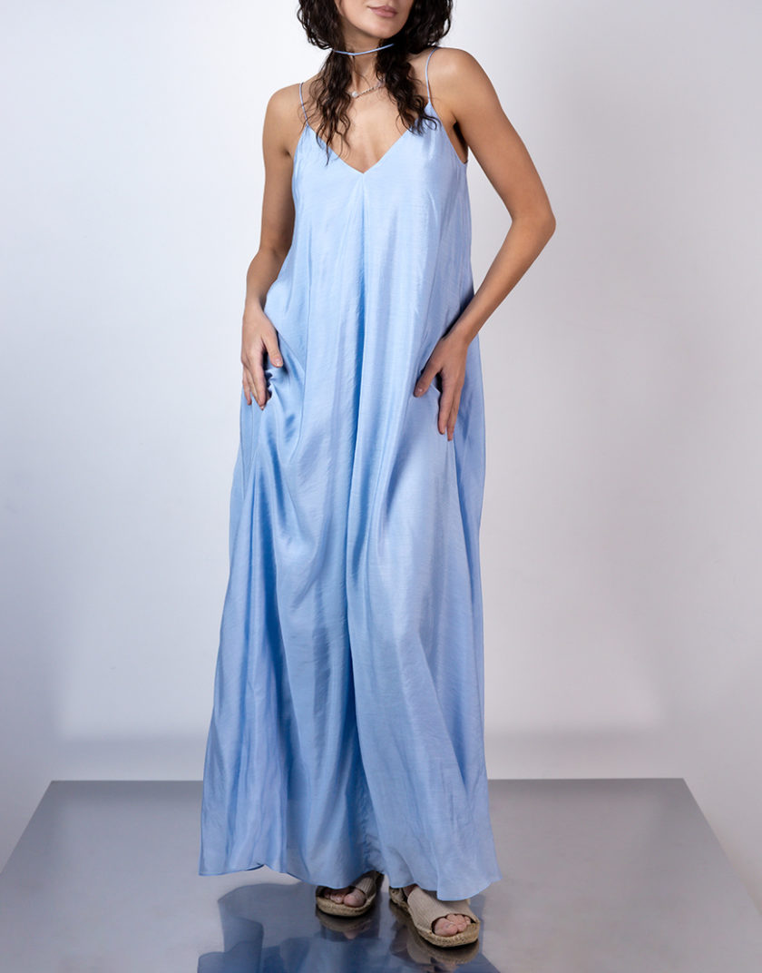 Сукня на тонких бретелях максі ZHRK_Kzss2500002dressblue, фото 1 - в интернет магазине KAPSULA