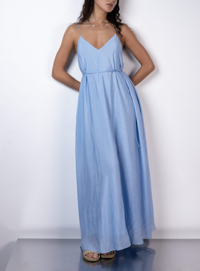Сукня на тонких бретелях максі ZHRK_Kzss2500002dressblue, фото 1 - в интернет магазине KAPSULA