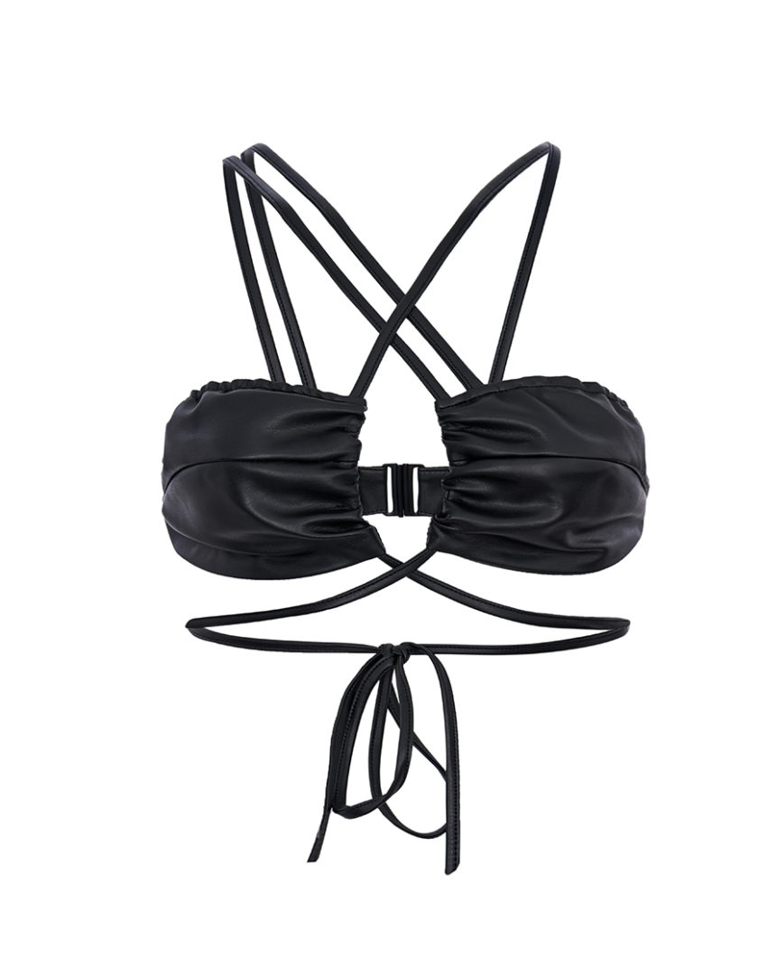 Костюм на зав'язки з еко-шкіри чорний RSC_suit_eco-leather_wlaces_005, фото 1 - в интернет магазине KAPSULA