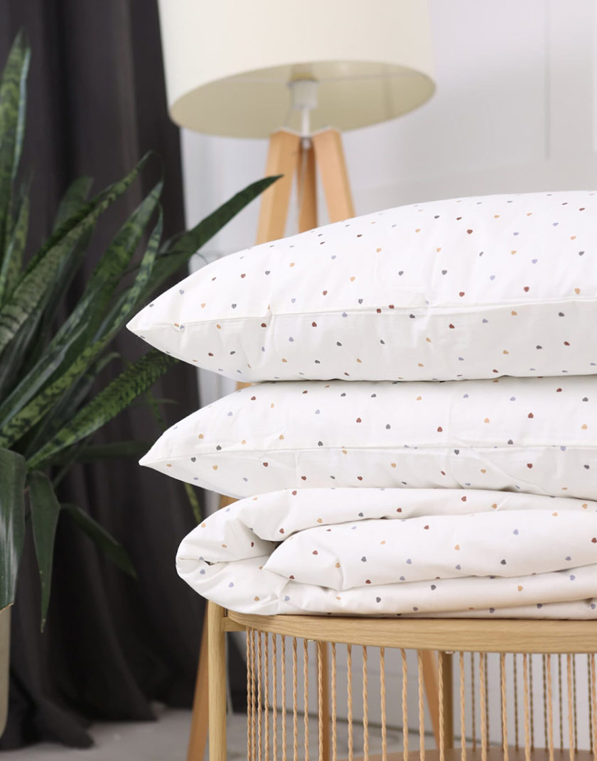 Комплект постільної білизни Ранфорс milk hearts BEDCLZ_5875, фото 1 - в интернет магазине KAPSULA