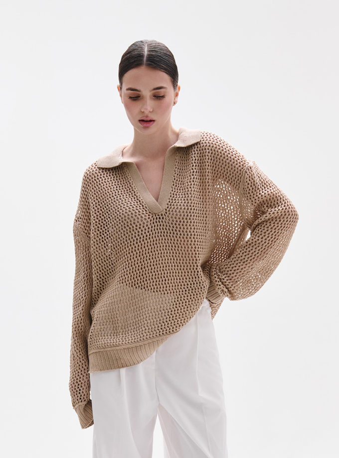 Поло ажурне бежеве FIORE BIANCO (FRBC_FB_0823_beage)