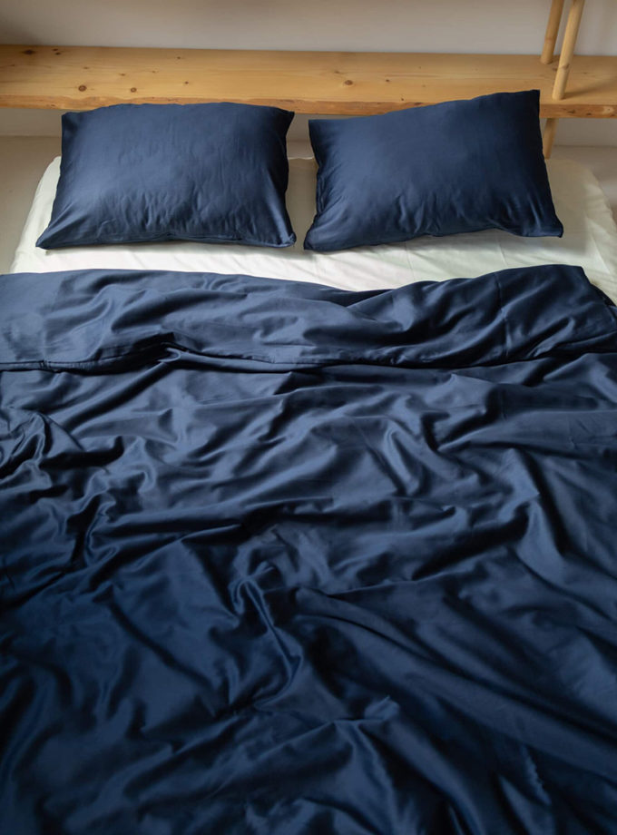 Комплект постільної білизни Сатин indigo+milk №66+3 BEDCLZ_18620-1-1-1, фото 1 - в интернет магазине KAPSULA