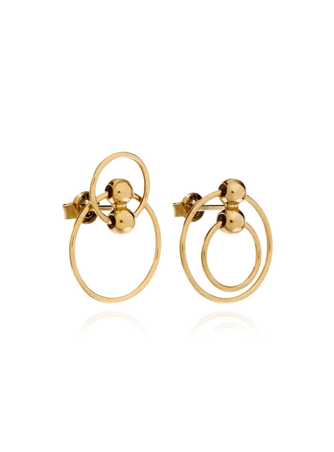 Сережки-трансформери Центро Гранде зі срібла в позолоті ORX_earring_grande_gp, фото 1 - в интернет магазине KAPSULA