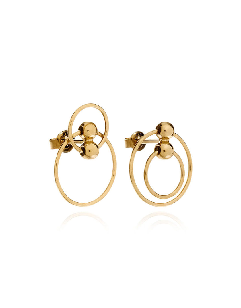 Сережки-трансформери Центро Гранде зі срібла в позолоті ORX_earring_grande_gp, фото 1 - в интернет магазине KAPSULA