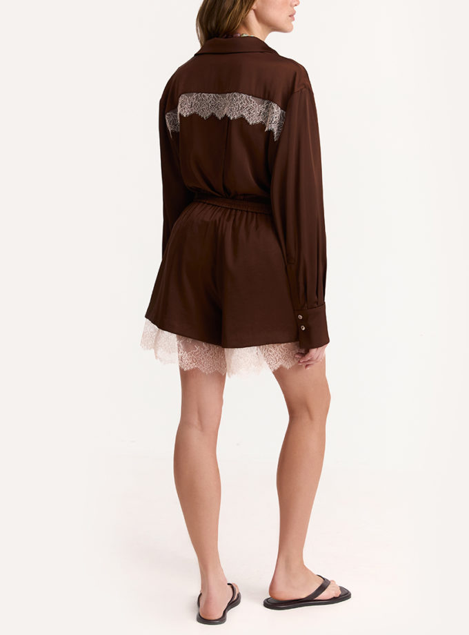 Шорти Maree Relaxed Satin  in Chocolate IAM_MR/SRN/SHO/CHCLT, фото 1 - в интернет магазине KAPSULA