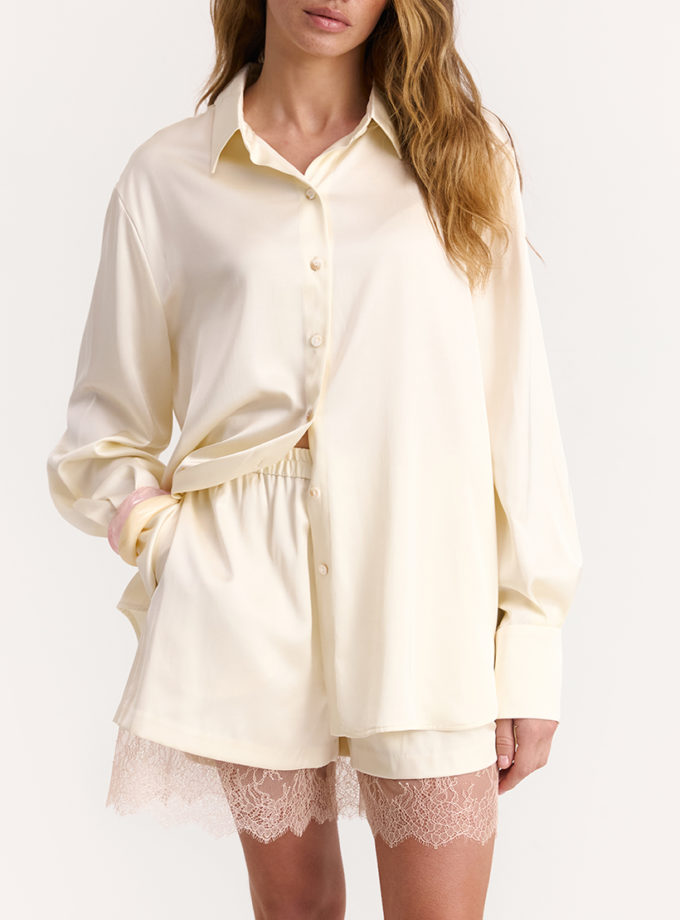Сорочка Maree in Cream IAM_MR/SHRT/CRM, фото 1 - в интернет магазине KAPSULA