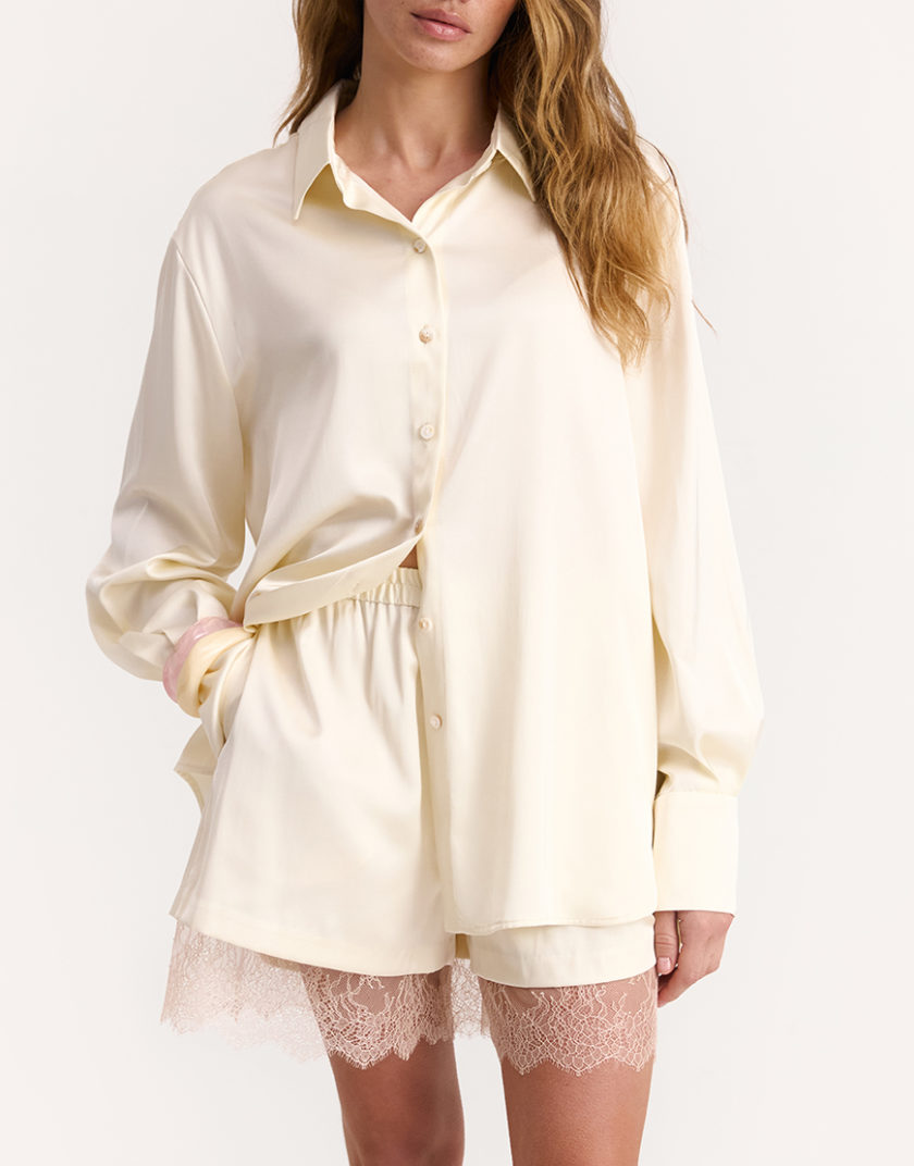 Сорочка Maree in Cream IAM_MR/SHRT/CRM, фото 1 - в интернет магазине KAPSULA