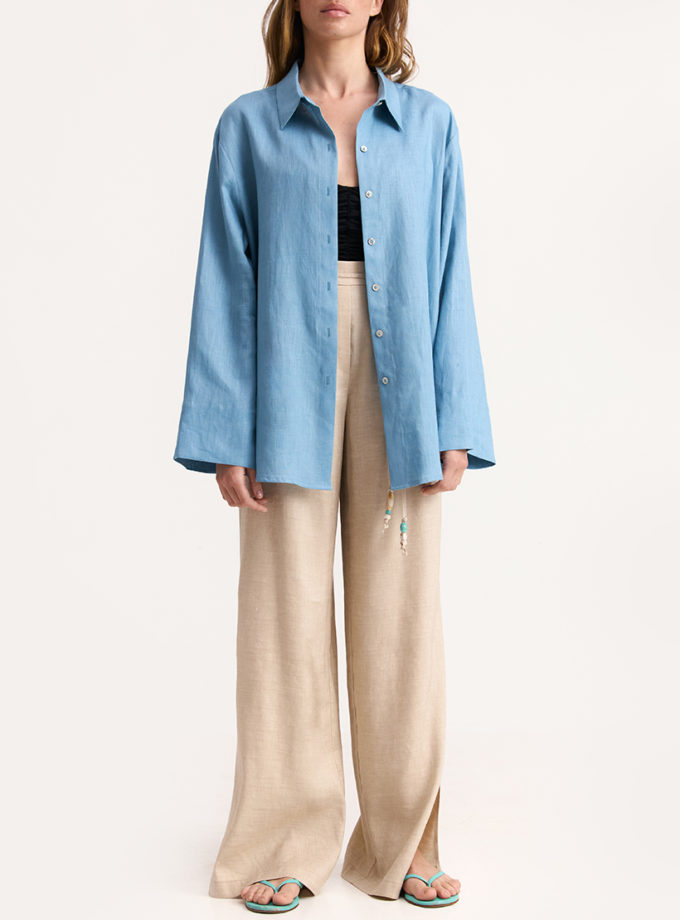 Штани Dune Natural Linen IAM_DN/NTRL/LNN/TRSRS, фото 1 - в интернет магазине KAPSULA