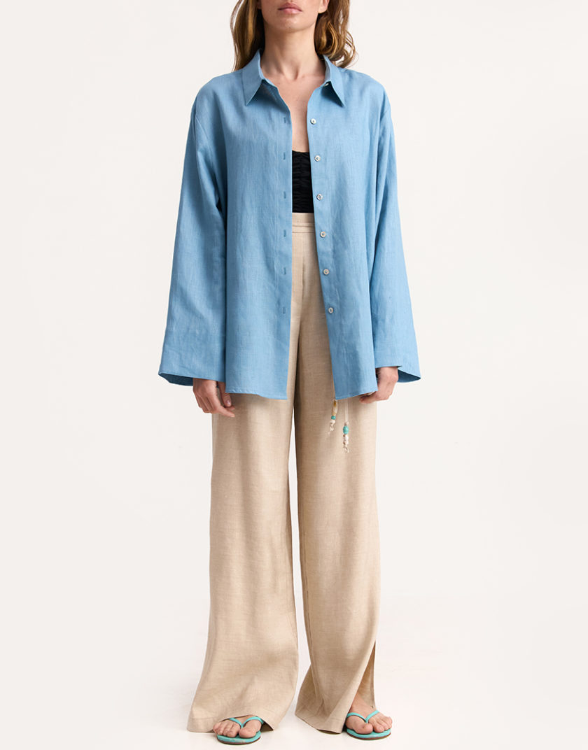 Штани Dune Natural Linen IAM_DN/NTRL/LNN/TRSRS, фото 1 - в интернет магазине KAPSULA