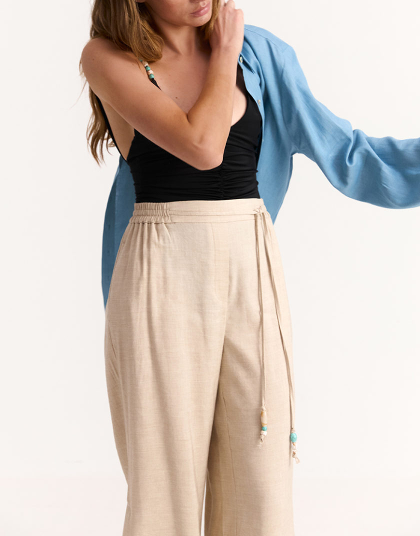 Сорочка June Linen in Sky Blue IAM_JN/LNN/SHRT/BL, фото 1 - в интернет магазине KAPSULA