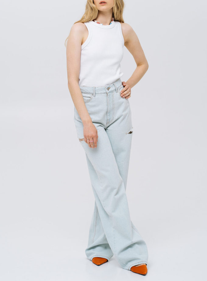 Джинси Light Blue with rips MTCH_sp25-jnswr-lblue, фото 1 - в интернет магазине KAPSULA
