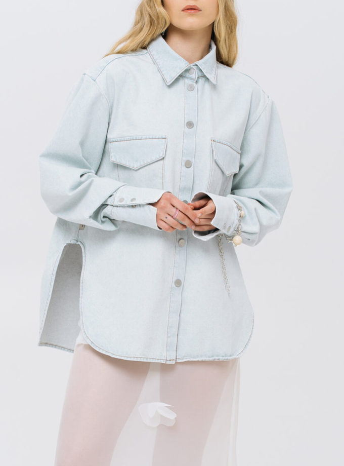 Сорочка Light Blue Denim MTCH_sp25-mini-skirt-white-1, фото 1 - в интернет магазине KAPSULA