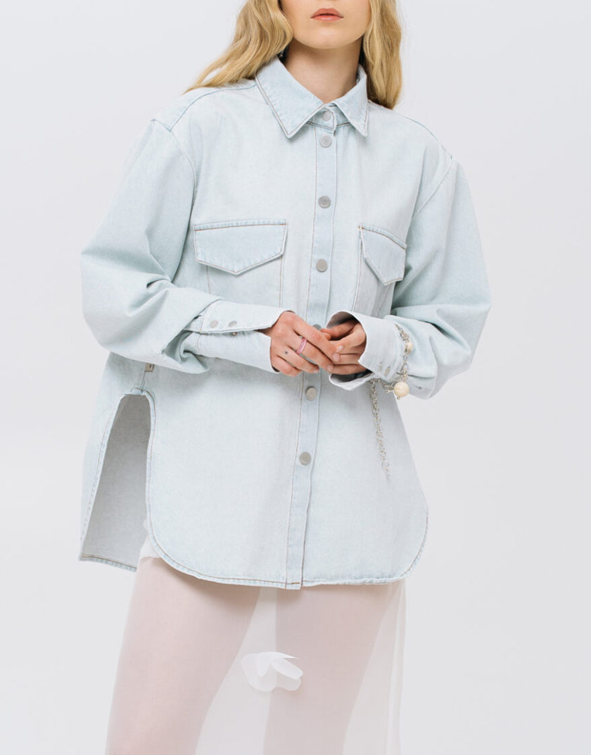 Сорочка Light Blue Denim MTCH_sp25-mini-skirt-white-1, фото 1 - в интернет магазине KAPSULA