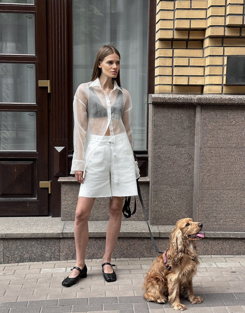 Шифонова сорочка з ґудзиками з мушлі IR_SM25_SS_007, фото 1 - в интернет магазине KAPSULA