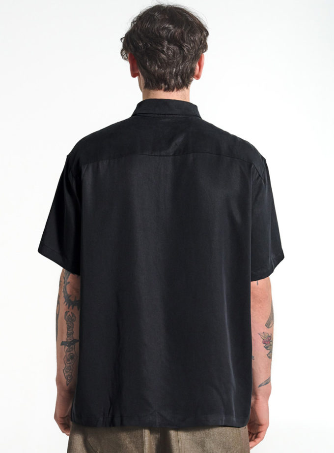 Сорочка Button up tencel shirt black ACT_SS25031, фото 1 - в интернет магазине KAPSULA
