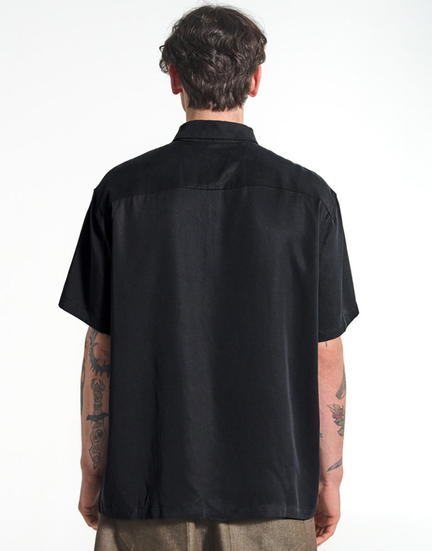 Сорочка Button up tencel shirt black ACT_SS25031, фото 1 - в интернет магазине KAPSULA