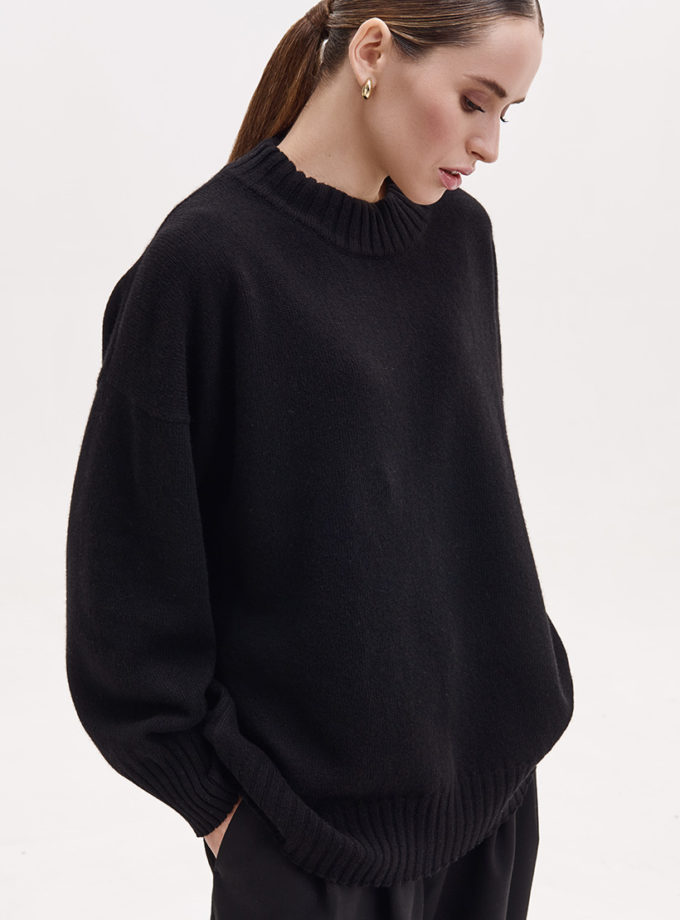 Светр з вовни мериноса FIORE BIANCO (FRBC_FBmer_black)