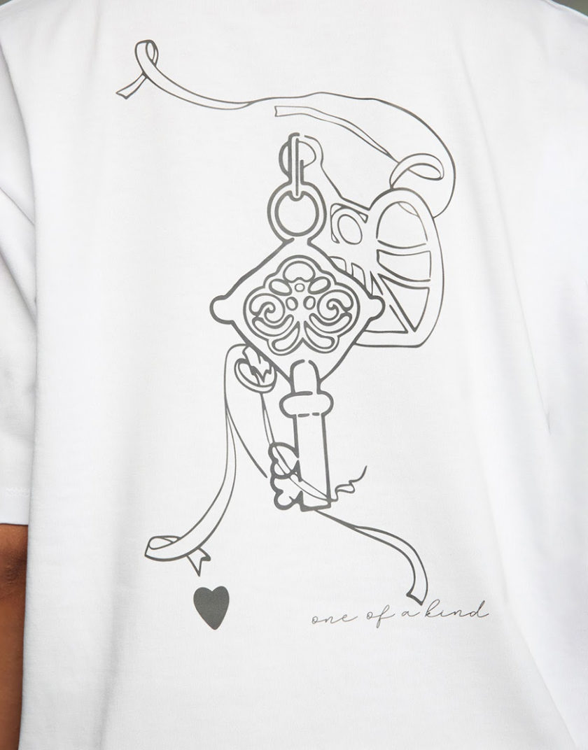 Оверсайз футболка Heart Key біла ATT_TSRTWPRNT06, фото 1 - в интернет магазине KAPSULA