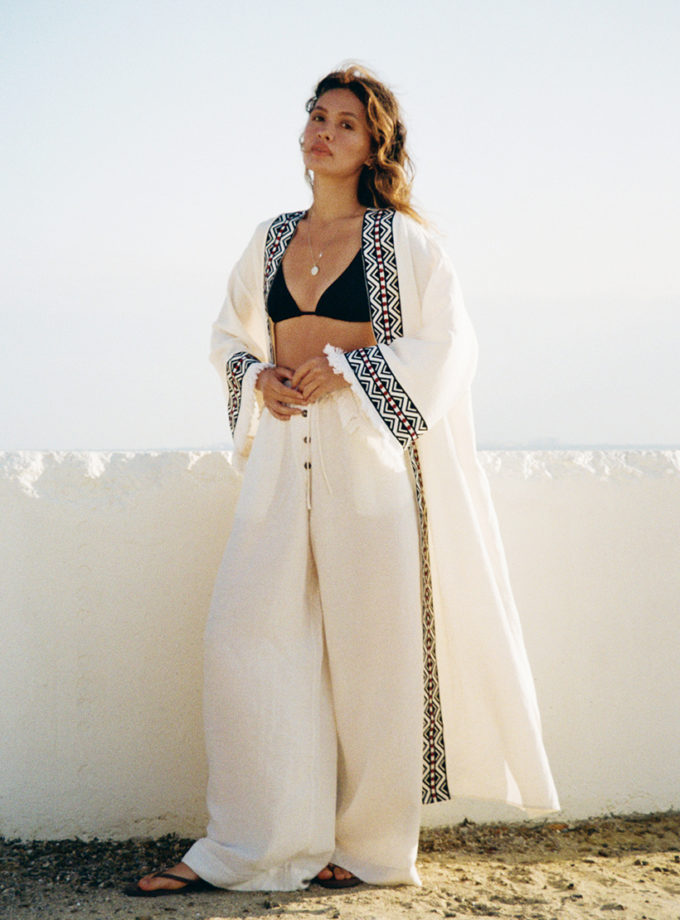 Кімоно з льону лляне з графічною вишивкою FRBC_FB_0207_kimono, фото 1 - в интернет магазине KAPSULA