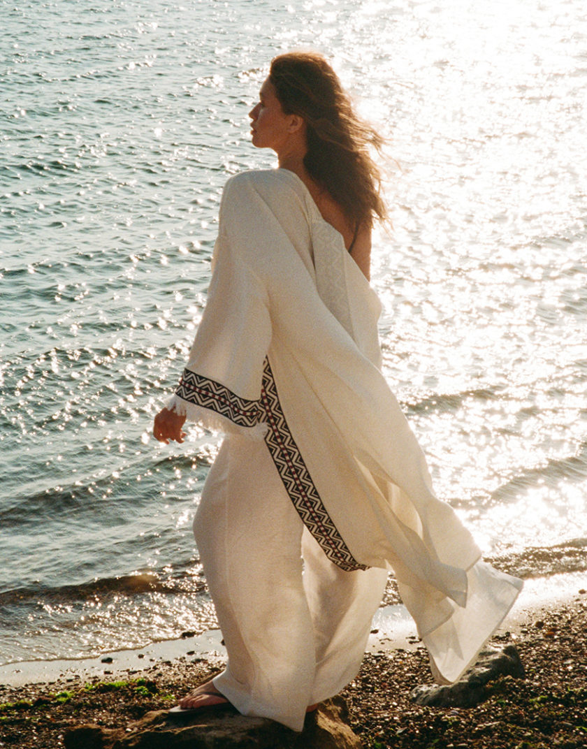 Кімоно з льону лляне з графічною вишивкою FRBC_FB_0207_kimono, фото 1 - в интернет магазине KAPSULA