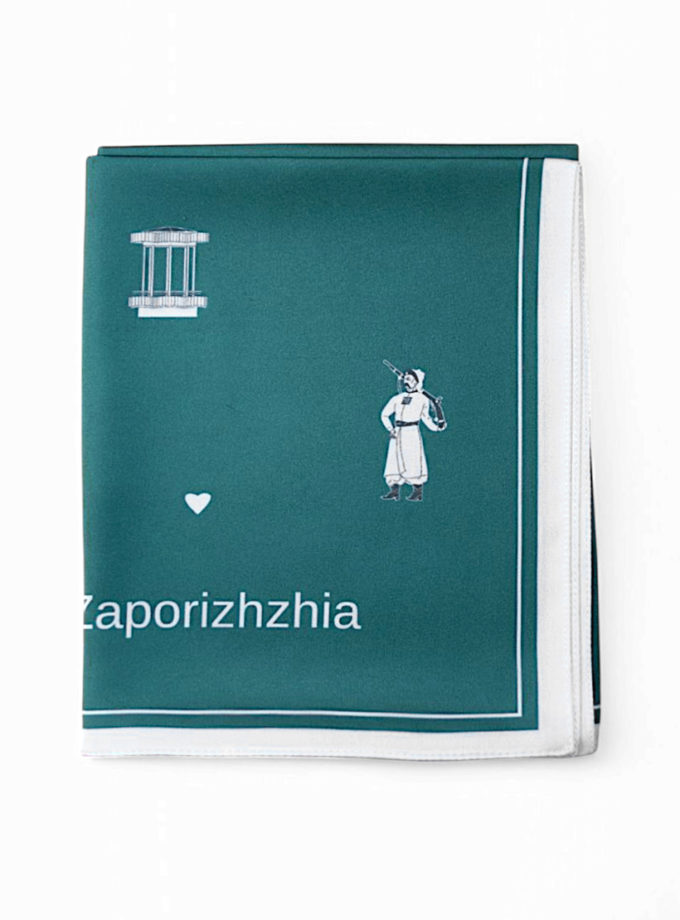 Хустинка Моє Запоріжжя смарагдового кольору SOFT_Hust_Zp_g, фото 1 - в интернет магазине KAPSULA