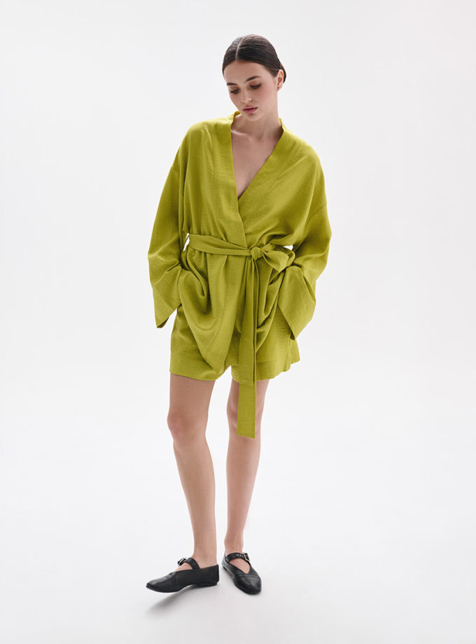 Лляний костюм кімоно з шортами FRBC_FB_1206_kimono, фото 1 - в интернет магазине KAPSULA