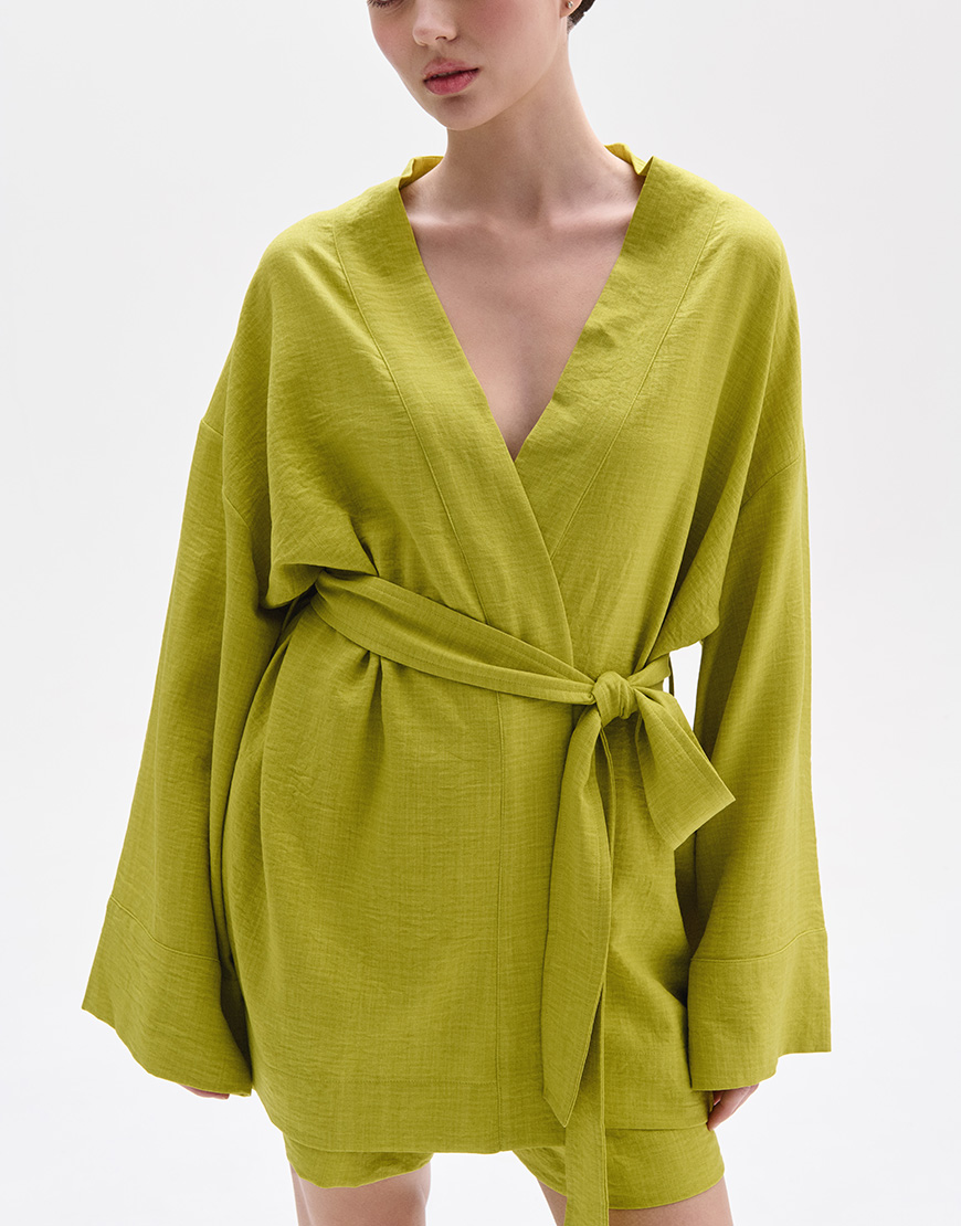 Лляний костюм кімоно з шортами FRBC_FB_1206_kimono, фото 1 Лляний костюм кімоно з шортами FRBC_FB_1206_kimono, фото 1 - в интернет магазине KAPSULA