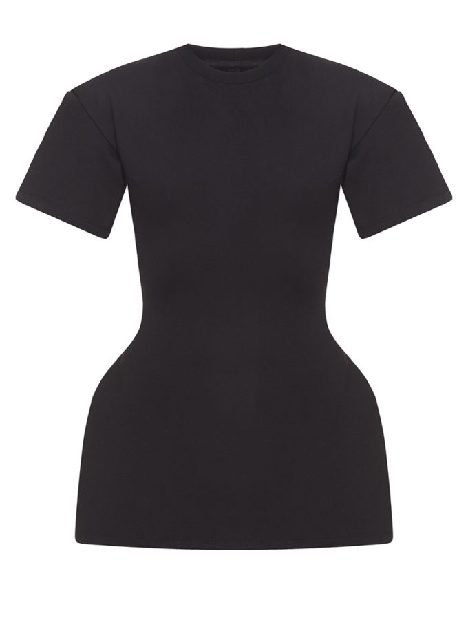 Сукня-футболка з плечима чорна WH_shldrstshrtdress-blc081, фото 1 - в интернет магазине KAPSULA