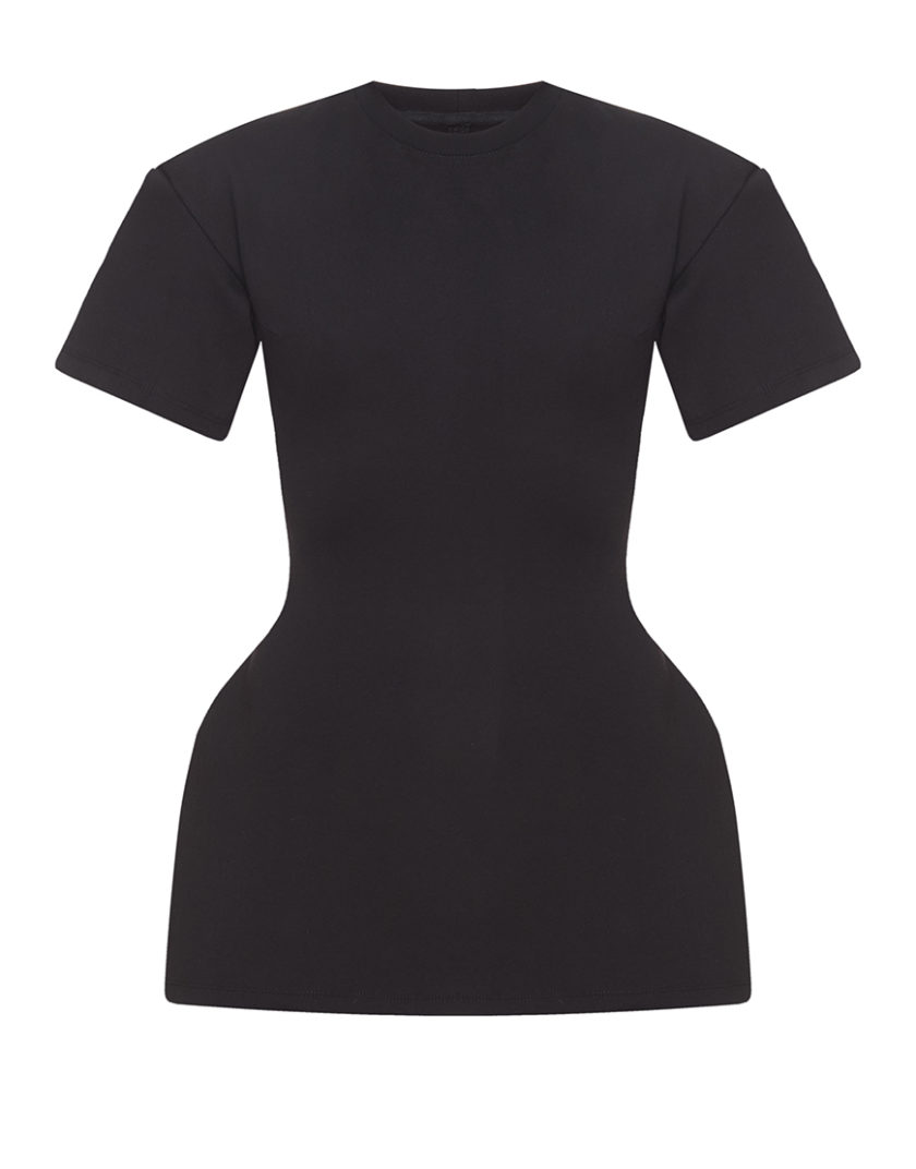 Сукня-футболка з плечима чорна WH_shldrstshrtdress-blc081, фото 1 - в интернет магазине KAPSULA