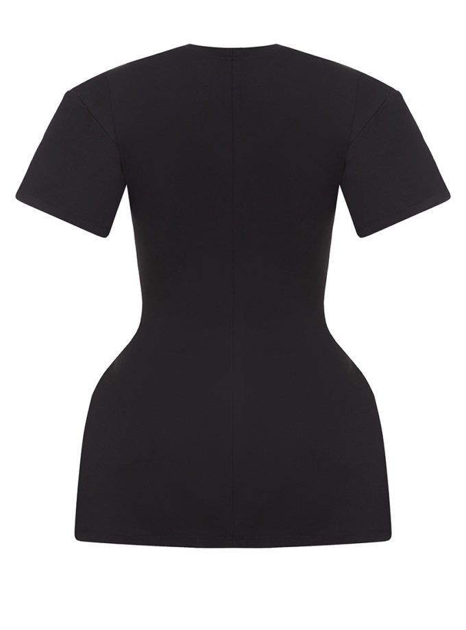 Сукня-футболка з плечима чорна WH_shldrstshrtdress-blc081, фото 1 - в интернет магазине KAPSULA