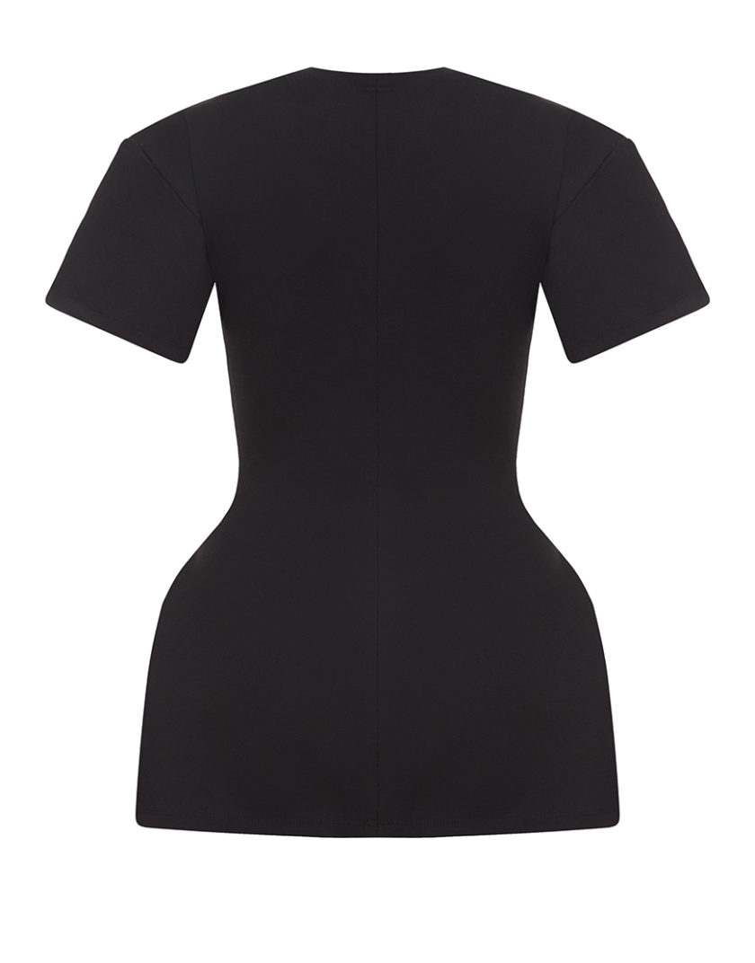 Сукня-футболка з плечима чорна WH_shldrstshrtdress-blc081, фото 1 - в интернет магазине KAPSULA