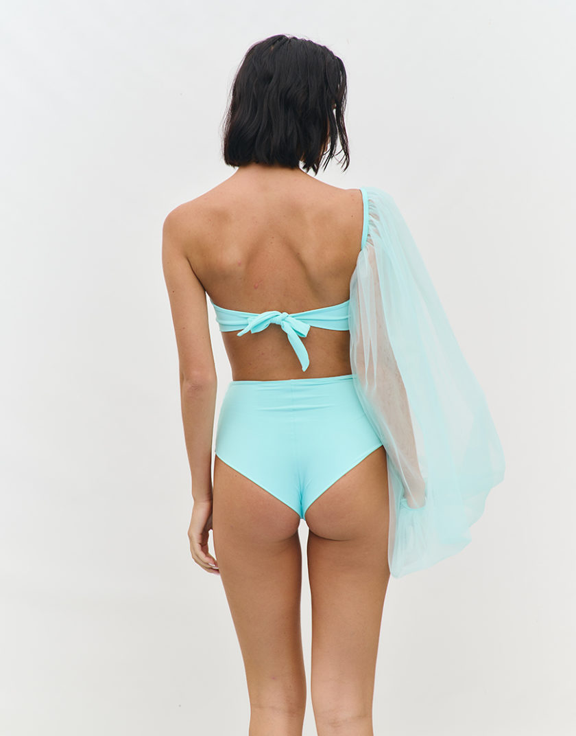 Плавки з високою посадкою та драпіруванням Aqua Muse бірюзові MMSW_ПSV-S25-LB, фото 1 - в интернет магазине KAPSULA