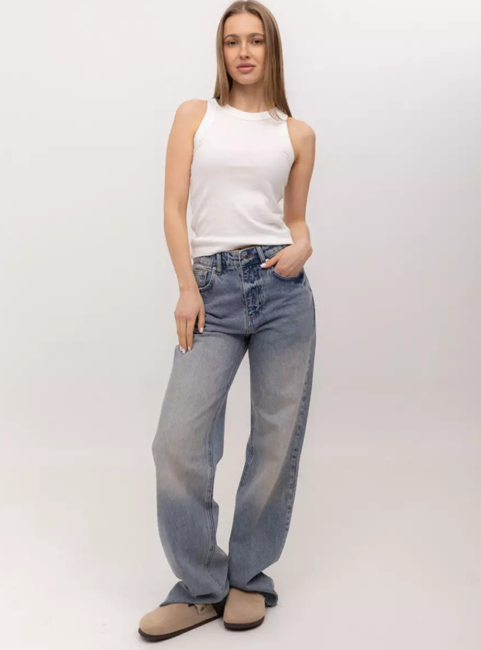 Джинси wide leg блакитний-вінтажний wl 538 TWC_WL250110538, фото 1 - в интернет магазине KAPSULA