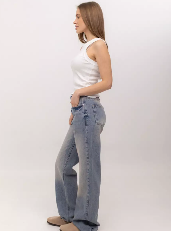 Джинси wide leg блакитний-вінтажний wl 538 TWC_WL250110538, фото 1 - в интернет магазине KAPSULA