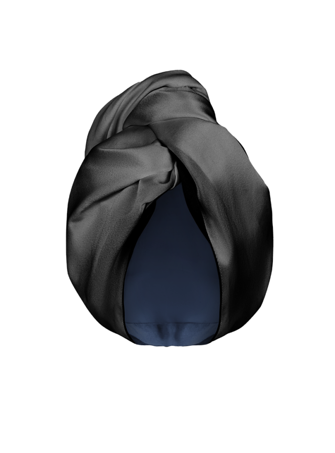 Шовковий тюрбан для вологого волосся чорна MLD_turban_2, фото 1 - в интернет магазине KAPSULA