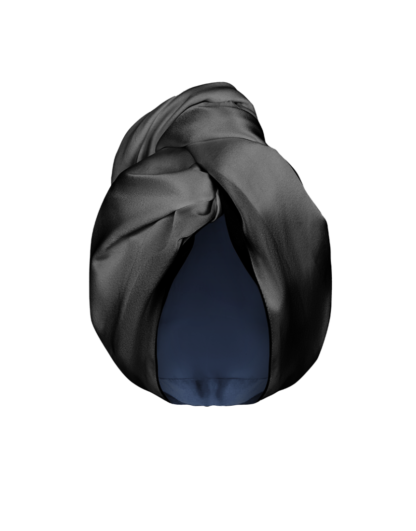 Шовковий тюрбан для вологого волосся чорна MLD_turban_2, фото 1 - в интернет магазине KAPSULA
