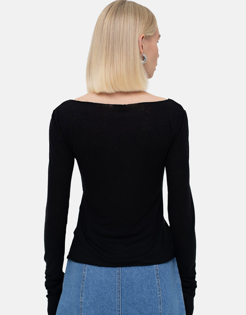 Чорний лонг Crochet Flowers MTCH_sp25-black-crblouse, фото 1 - в интернет магазине KAPSULA