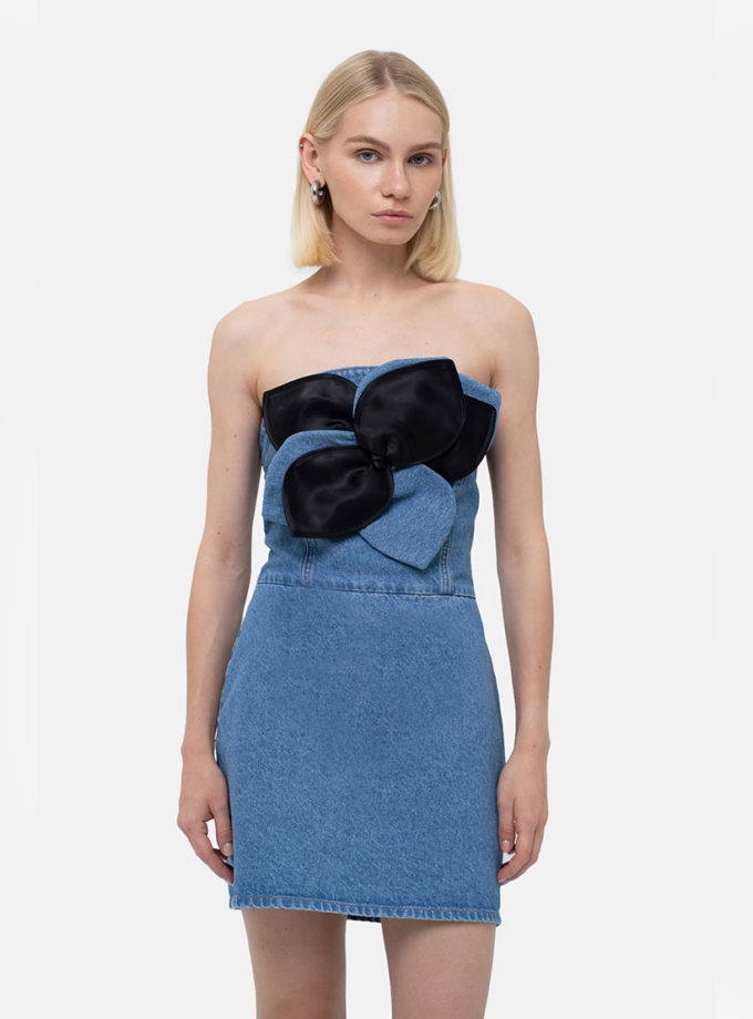 Сукня міні з брошкою MTCH_sp25-mini-dress-blue, фото 1 - в интернет магазине KAPSULA