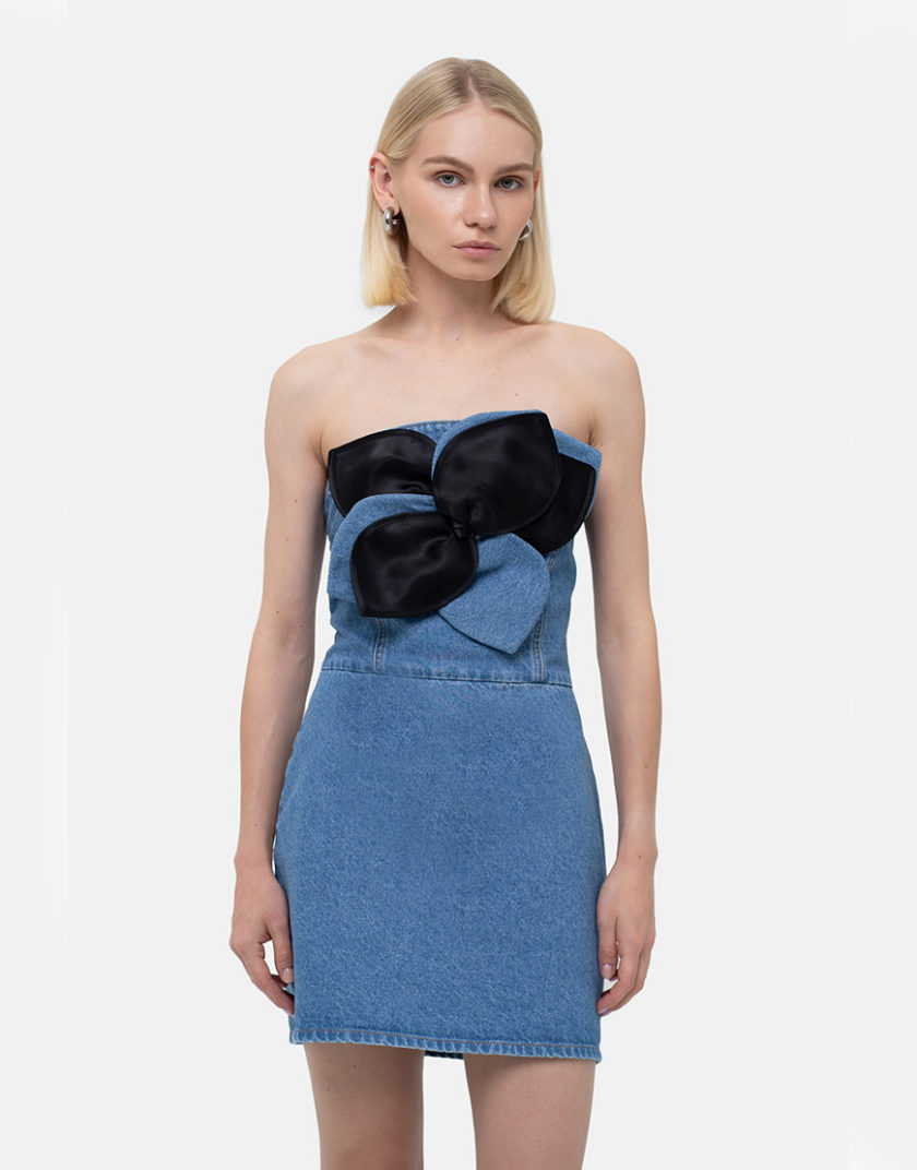 Сукня міні з брошкою MTCH_sp25-mini-dress-blue, фото 1 - в интернет магазине KAPSULA