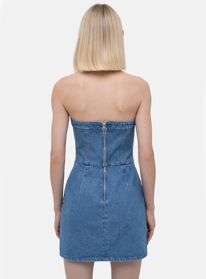 Сукня міні з брошкою MTCH_sp25-mini-dress-blue, фото 1 - в интернет магазине KAPSULA