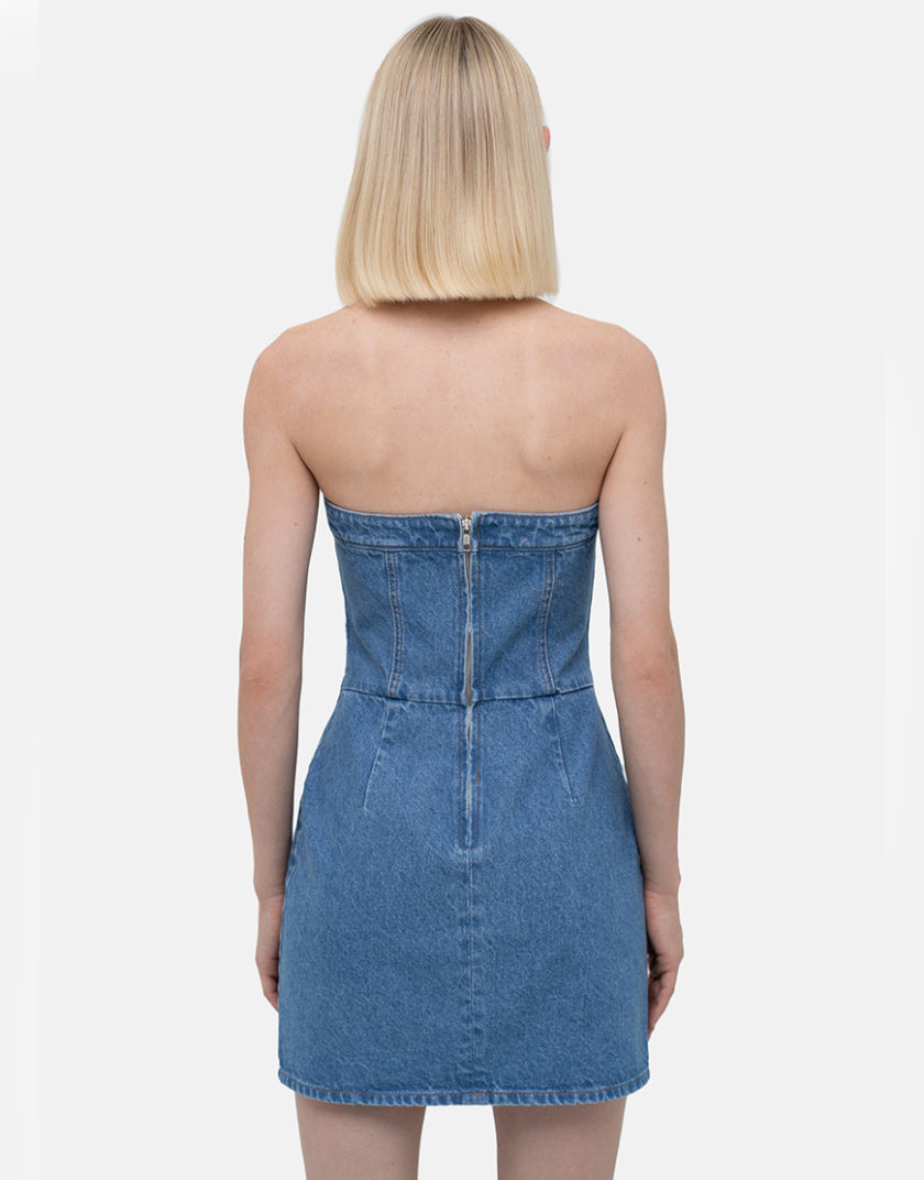 Сукня міні з брошкою MTCH_sp25-mini-dress-blue, фото 1 - в интернет магазине KAPSULA