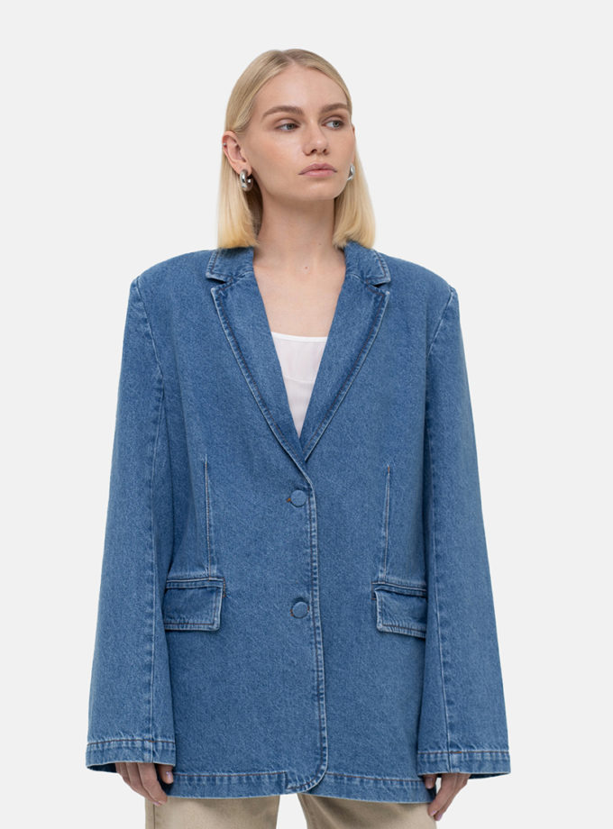 Піджак прямого крою MTCH_sp25-classic-jacket-blue, фото 1 - в интернет магазине KAPSULA