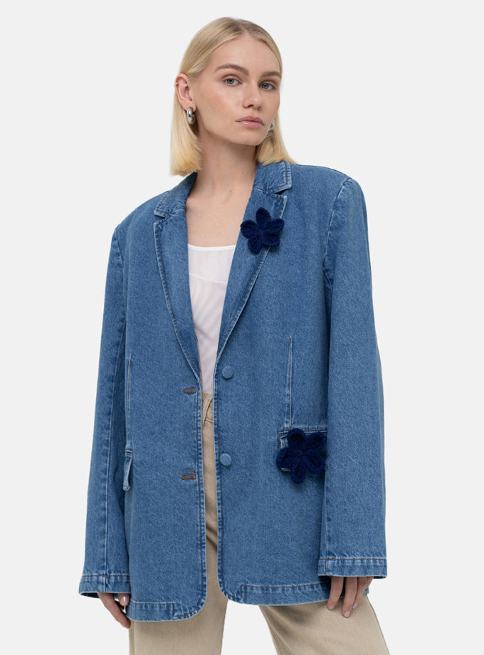 Піджак прямого крою MTCH_sp25-classic-jacket-blue, фото 1 - в интернет магазине KAPSULA