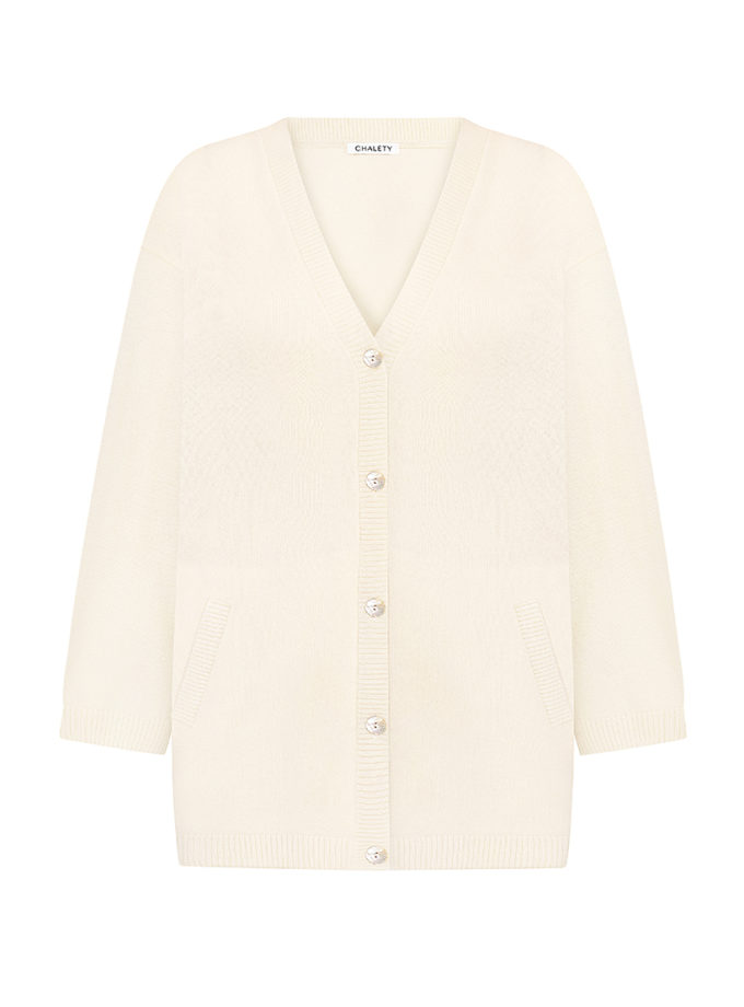 Кардиган з кашеміру CHLT_Vienna_Cardigan_ Milky, фото 1 - в интернет магазине KAPSULA