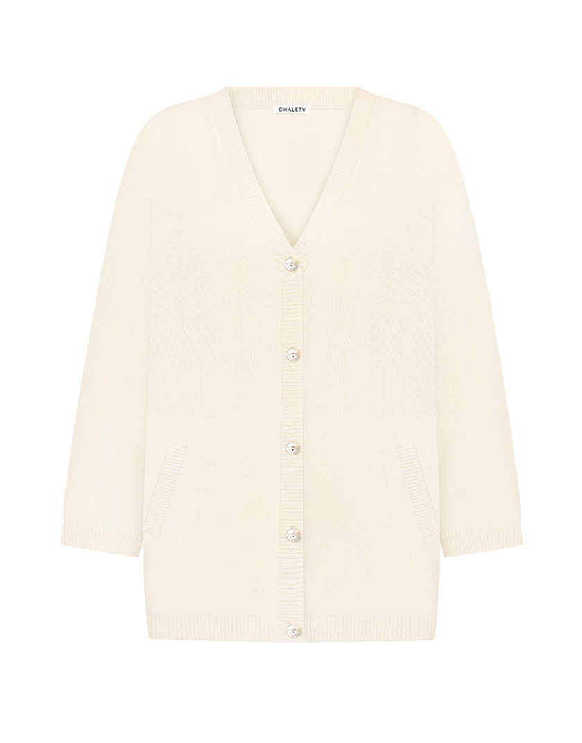 Кардиган з кашеміру CHLT_Vienna_Cardigan_ Milky, фото 1 - в интернет магазине KAPSULA